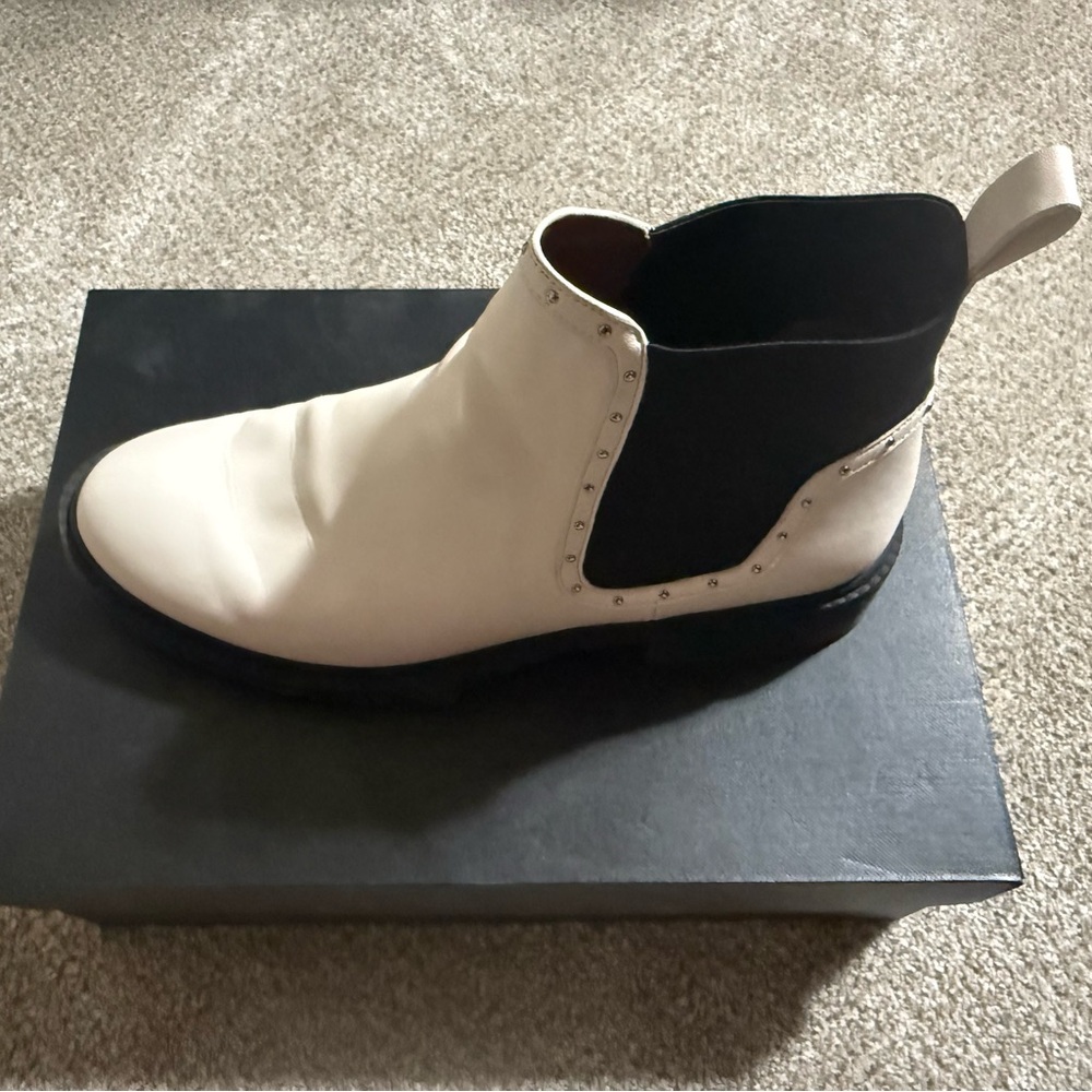 Coach Black and White Ankle Booties